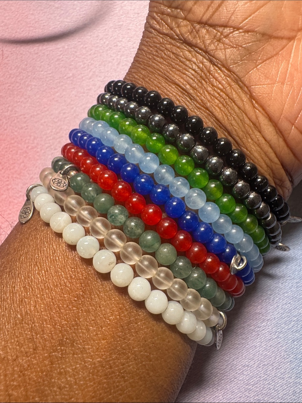 9 Tiny Rituals Reiki Infused Crystal Bracelets Jade Tourmaline Hematite